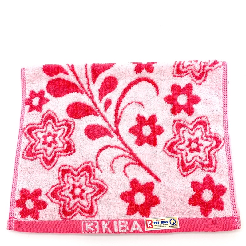 Khăn Mặt KIBA Họa Tiết Hoa Sao Xinh Xắn Cỡ To 32x49cm, Chất Cotton Dày Dặn, Êm, Mềm, Thấm Hút Tốt