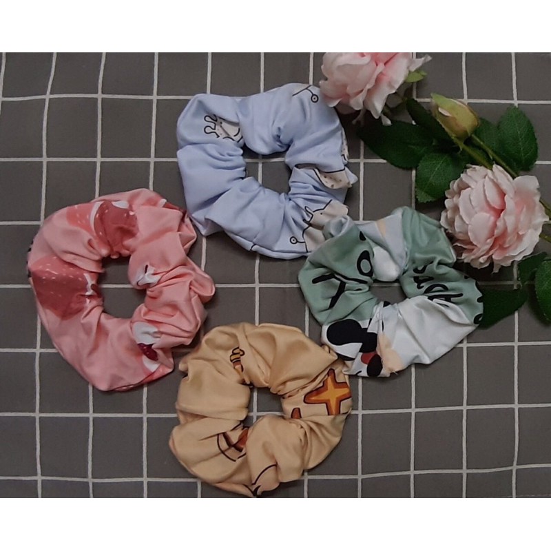 Dây buộc tóc, cột tóc scrunchies màu sắc dễ thương