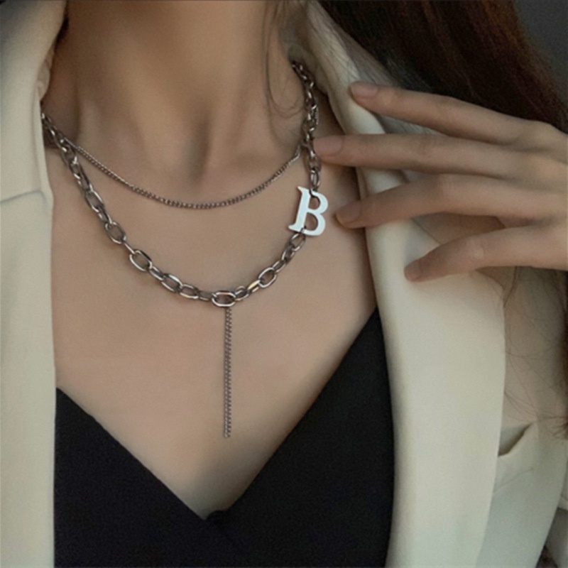 dây chuyền B hoa 2 dây cá tính