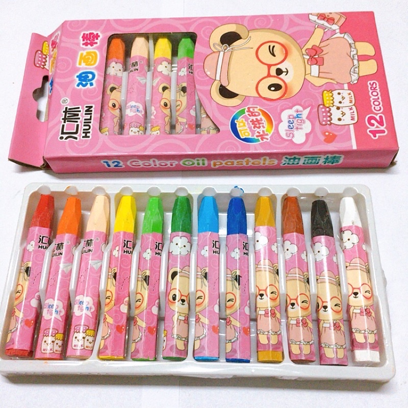 Bút sáp dầu, Bút sáp màu ,cho bé 12 màu