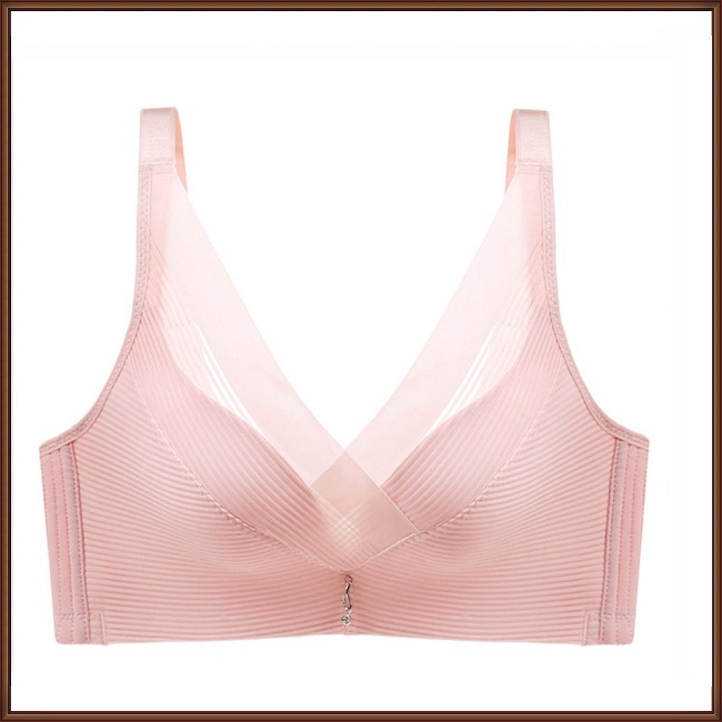 Áo Ngực Lưới Không Đường May Phối Ren Mềm Mại Thoáng Khí Có Thể Điều Chỉnh Dành Cho Nữ