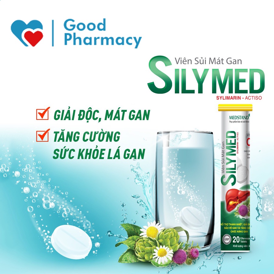 Viên sủi mát gan hỗ trợ thanh nhiệt, giải độc, tăng cường chức năng gan Silymed  - Tuýp 20 viên