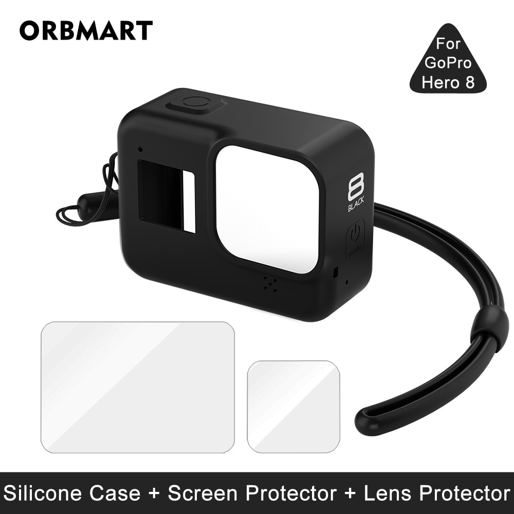 Kính Cường Lực Silicone Bảo Vệ Ống Kính Máy Ảnh GoPro Hero 8 Go Pro 8