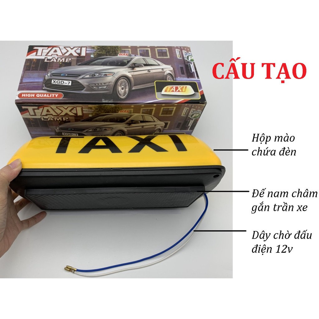 Mào taxi đèn led có nam châm gắn trần xe hơi dùng điện tẩu 12v🎁TẶNG ĐẦU ĐỰC đấu nối tiện dụng