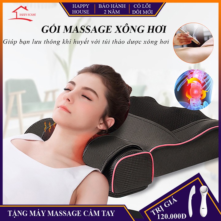 Gối Massage Hồng Ngoại Cao Cấp, Máy Massage Đa Chức Năng Như Cổ, Lương, Eo, Đùi, Chân, Chuờm Nóng, Bảo Hành 2 Năm