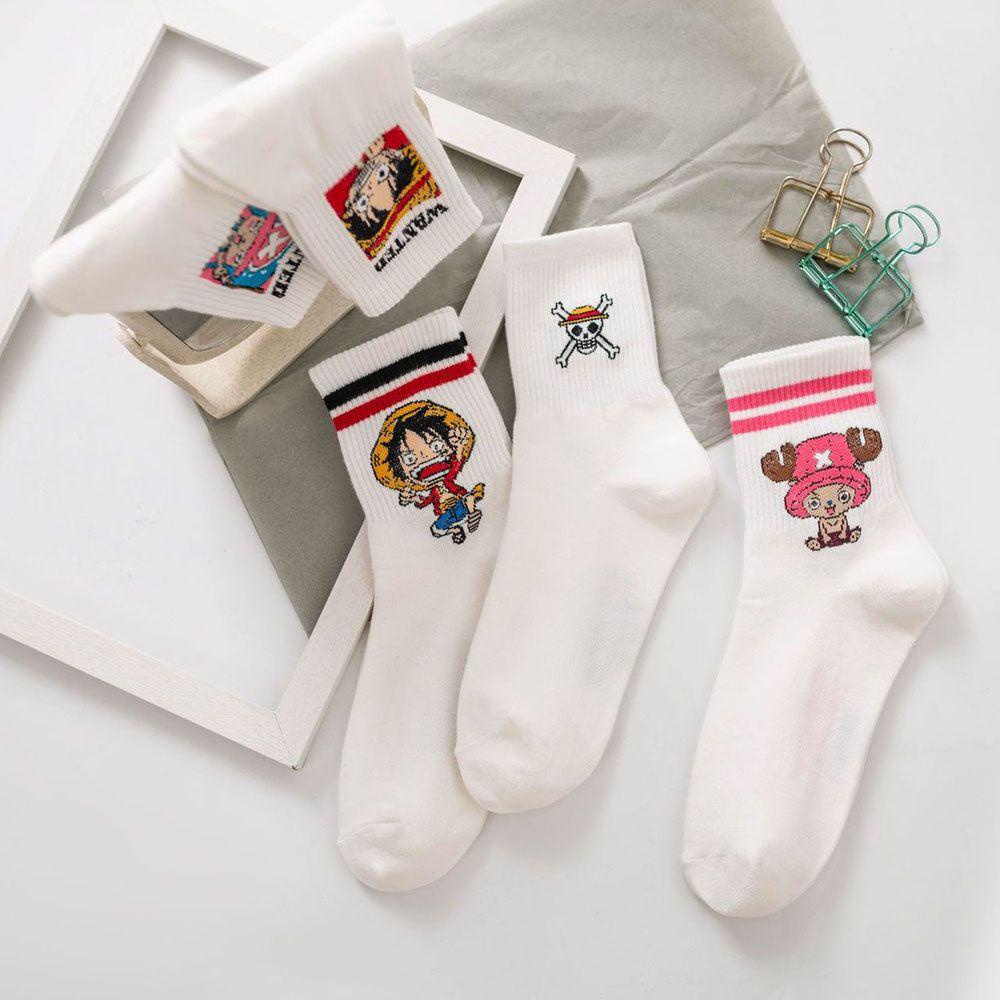 Vớ Cotton Cổ Vừa Thoáng Khí In Họa Tiết Hoạt Hình Vui Nhộn Dễ Thương Cho Nam Và Nữ
