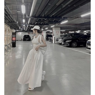 Đầm Maxi Basic 3 lỗ suông dài