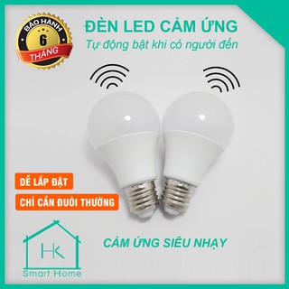 Bộ 2 Bóng Đèn Cảm Ứng Radar Cảm Biến Thông Minh Tự Động Bật Khi Có Người