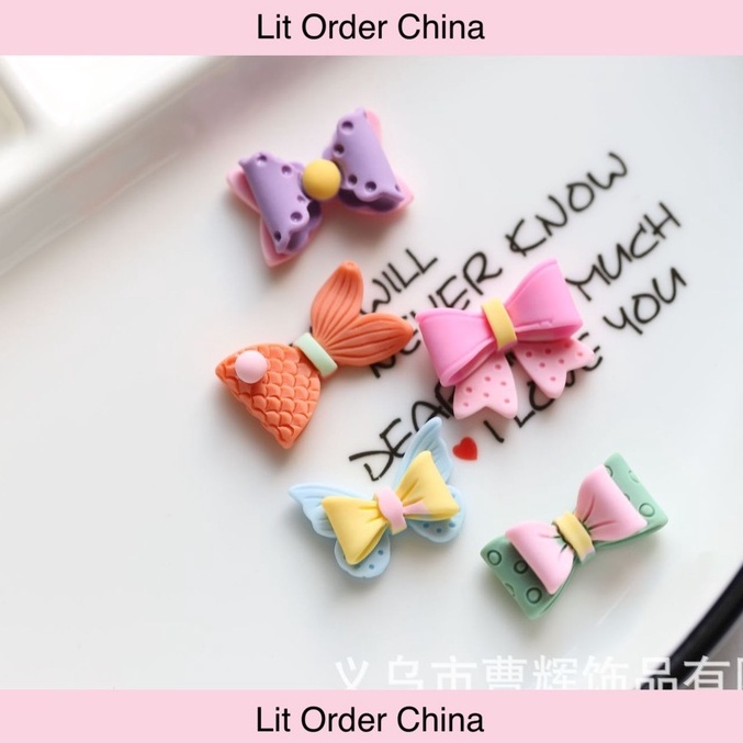 LIT Charm nơ sticker 3D dễ thương {KÈM KEO NẾN} trang trí bình nước laptop điện thoại