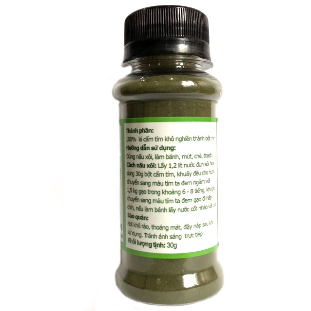 Bột Lá Cẩm Tím Tgfoods Hũ 30g, Dùng Nấu Xôi, Làm Bánh, Làm Thạch Siêu Ngon