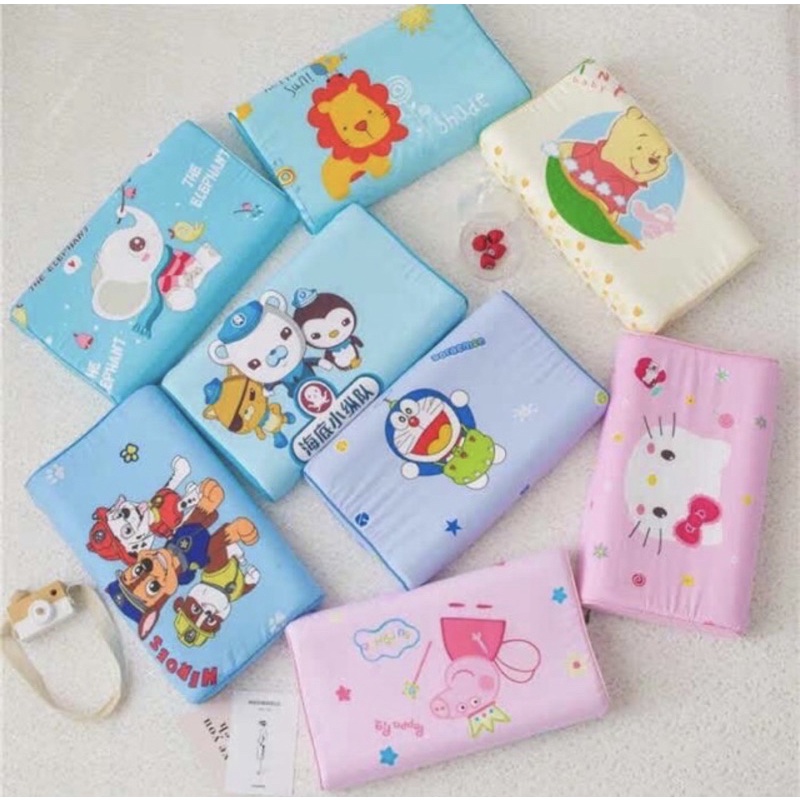 Gối cao su trẻ em 3D vải cotton thoáng mát cho bé yêu
