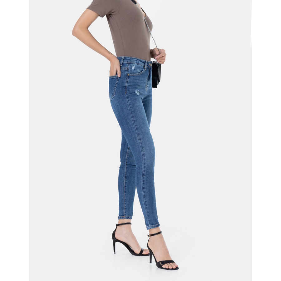 Quần Jean Nữ Thời Trang JUNO Skinny Xước Gối JNQDA003