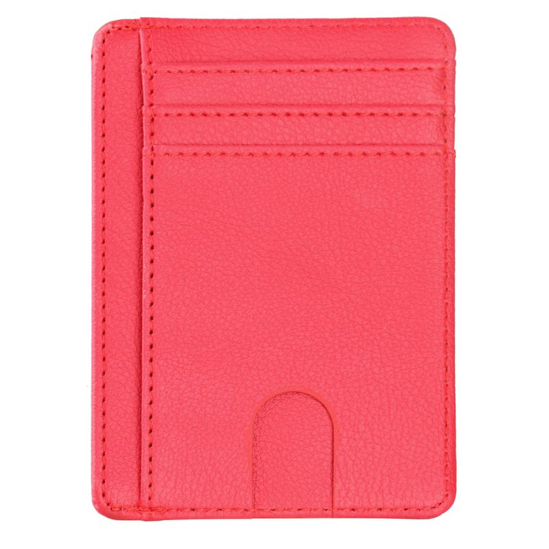 Youyo Ví Da Mỏng Đựng Thẻ Tín Dụng RFID Có Cửa Sổ Phía Trước Thiết Kế Tối Giản Dành Cho Nam