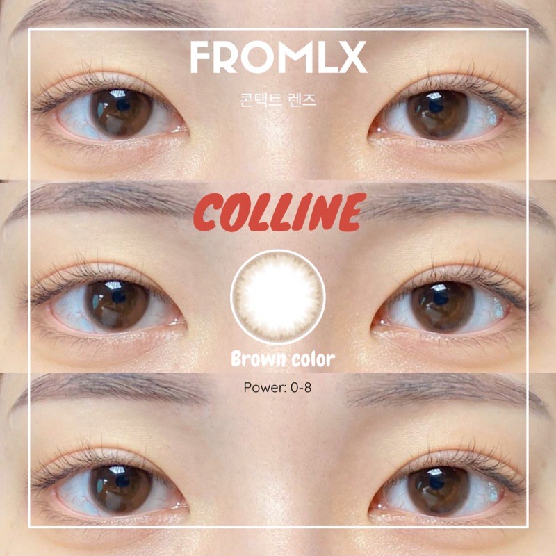 Kính áp tròng màu nâu FROMLX Contact Lens phong cách trong veo Hàn Quốc <FULL ĐỘ> (Colline Brown - 6 tháng)