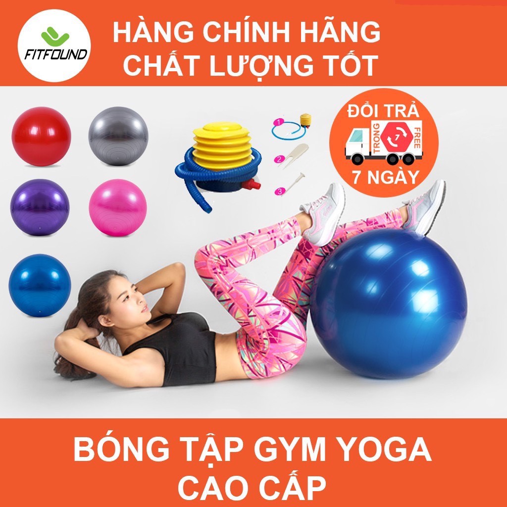 Bóng hơi tập gym yoga ball trơn 55, 65, 75 cm