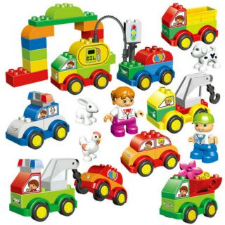 BỘ LEGO LẮP RÁP XE TRẠM VẬN CHUYỂN.[LOẠI LỚN][TƯƠNG THÍCH DUPLO]