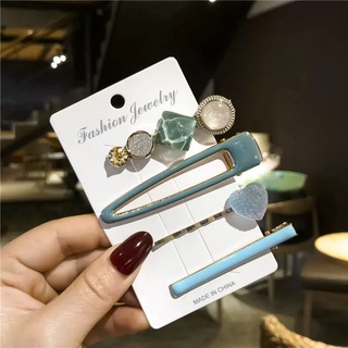 Set 4 Kẹp tóc kim loại đính đá phong cách hàn quốc hot trend sang chảnh