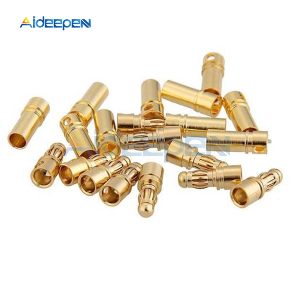 10Set/20pcs 2/3/3.5/4mm Gold-Plated Bullet Banana Plug Male Female Bullet Banana Connector Model Battery Plug for RC Battery Motor | BigBuy360 - bigbuy360.vn