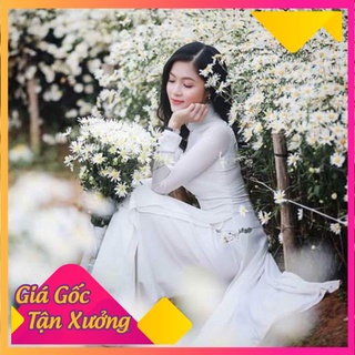 Áo dài truyền thống 4 tà màu trắng