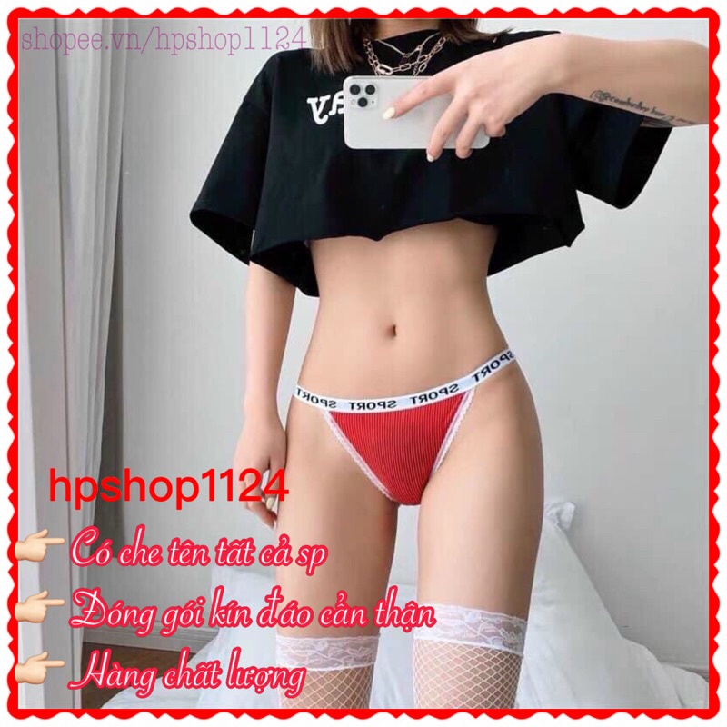 Quần lót kẻ thun cạp chữ sexy phong cách thể thao nóng bỏng 1503