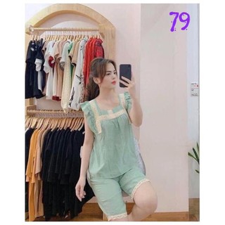 Bộ đồ bầu lửng mặc nhà chất đũi mát mẻ