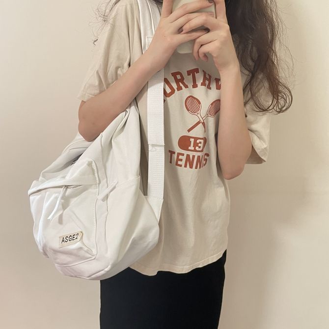 Ba lô canvas thêu hình gấu dễ thương cho nữ