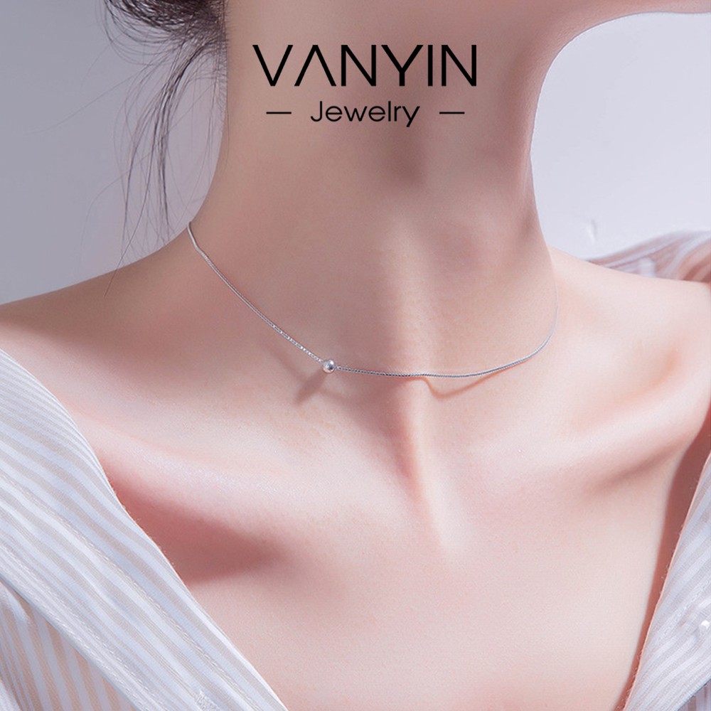 Dây chuyền bạc VANYIN hạt đậu nhỏ bằng bạc S925 sterling sang trọng cá tính - Q016