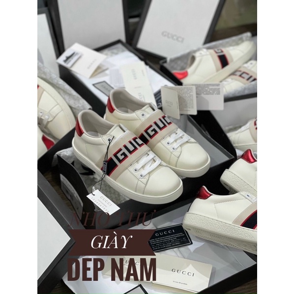 Giày Gucci đai chun  trắng  ❤️tặng kèm dây❤️  giày lười slipon  ,  thể thao nam hàng siêu cấp | BigBuy360 - bigbuy360.vn