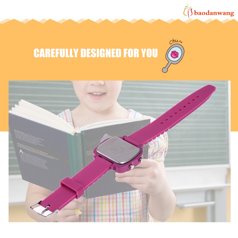 Đồng Hồ Điện Tử Dây Silicon Mềm Họa Tiết Hoạt Hình Dễ Thương Cho Bé Gái