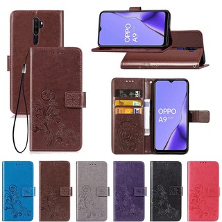 Ốp điện thoại da kiểu ví đế lật có ngăn đựng thẻ họa tiết hoa chạm nổi cho OPPO RENO 10X REALME 3 PRO F3 F7 F11 PRO A37