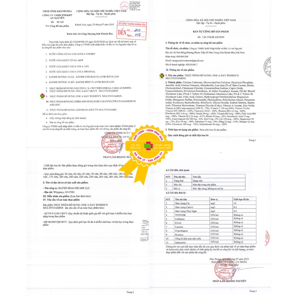 Vitamin tổng hợp One A Day Men's/Women's Multivitamin, Mỹ (300v) tăng sinh lực, miễn dịch cho nam/nữ giới dưới 50 tuổi | BigBuy360 - bigbuy360.vn