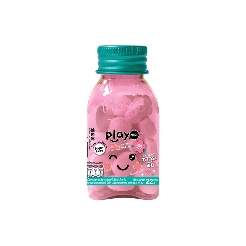 Kẹo the vị đào sakura Playmore hũ 22g