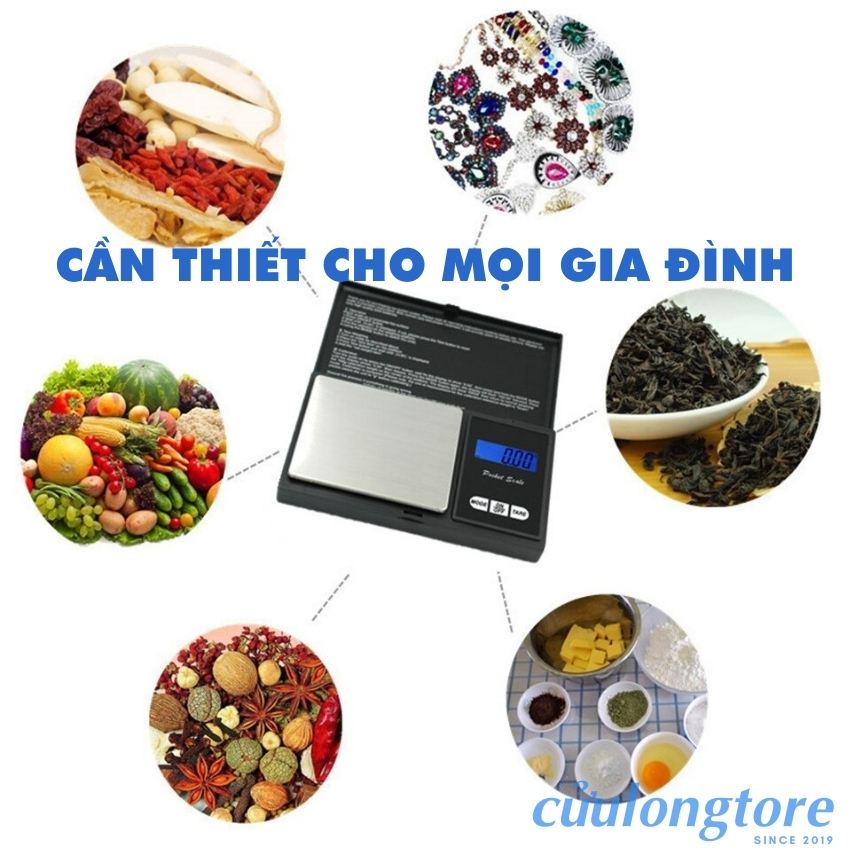Cân Tiểu Ly Điện Tử Nhà Bếp Mini 0.01g thông minh bỏ túi cho gia đình làm bánh thực phẩm nấu ăn giá rẻ chính hãng