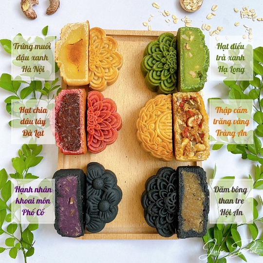 Bánh Trung Thu JULIA DIET Ít Ngọt Healthy cho Chế độ Eat Clean 6 vị