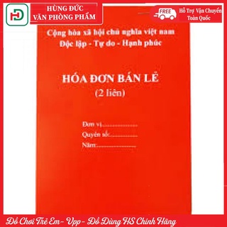 Hóa đơn bán lẻ 2 liên giấy carbon khổ A5 100 tờ loại xịn