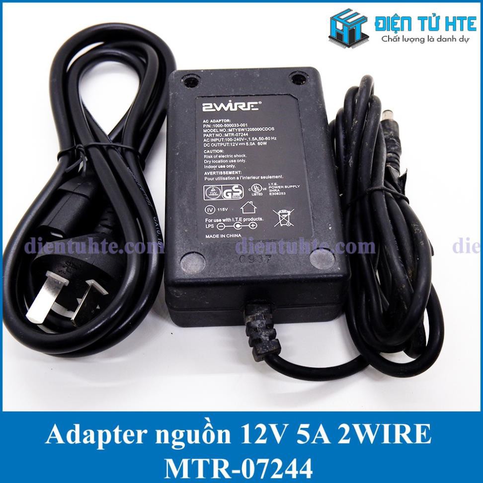 Adapter nguồn 12V 5A 2WIRE MTR-07244 [HTE Quy Nhơn CN2]