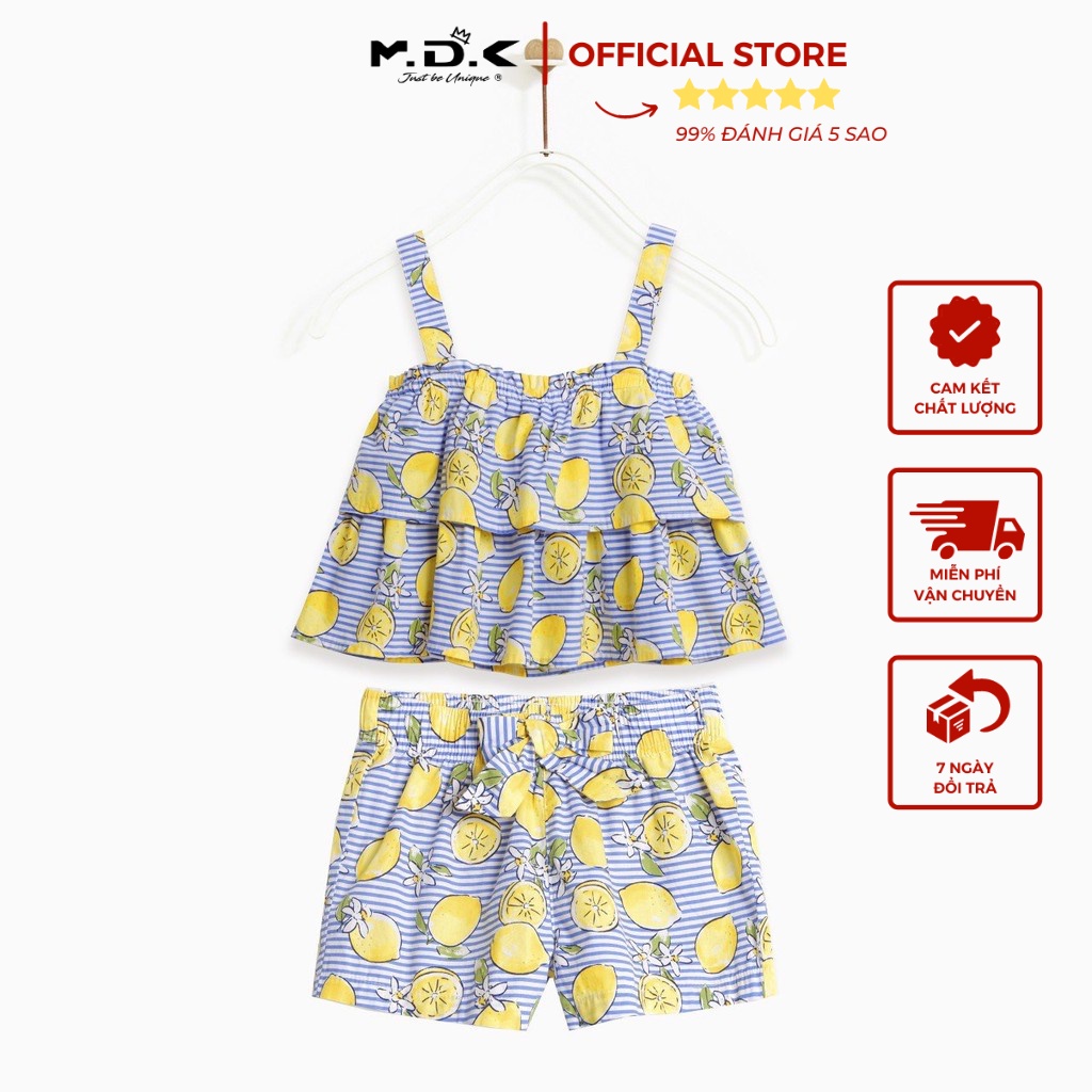 Bộ quần áo bé gái M.D.K - Fresh Lemon Ruffle M.D.K - điệu đà, xinh xắn