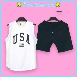 Set ba lỗ nam 🚚 FREESHIP 🚚 Bộ thể thao nam mặc nhà USA, tập gym chất đẹp