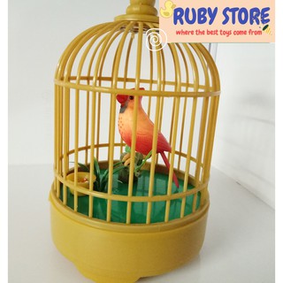 LỒNG CHIM BIẾT HÓT, CỬ ĐỘNG NHẸ, CÓ ĐÈN NHẤP NHÁY (Lắc lồng chim cũng hót, Dùng pin)