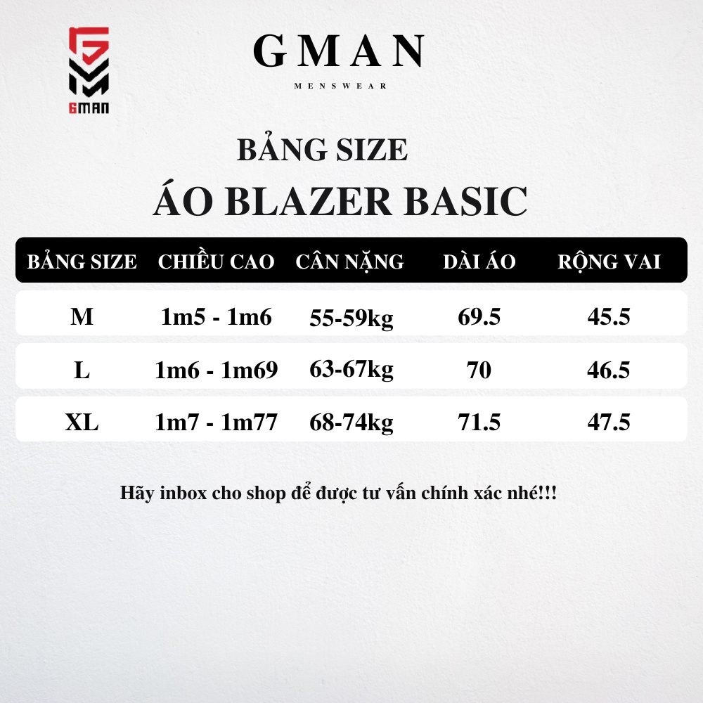 Áo Blazer Nam Nữ Dài Tay Unisex Form Rộng Gman Official phong cách Hàn Quốc