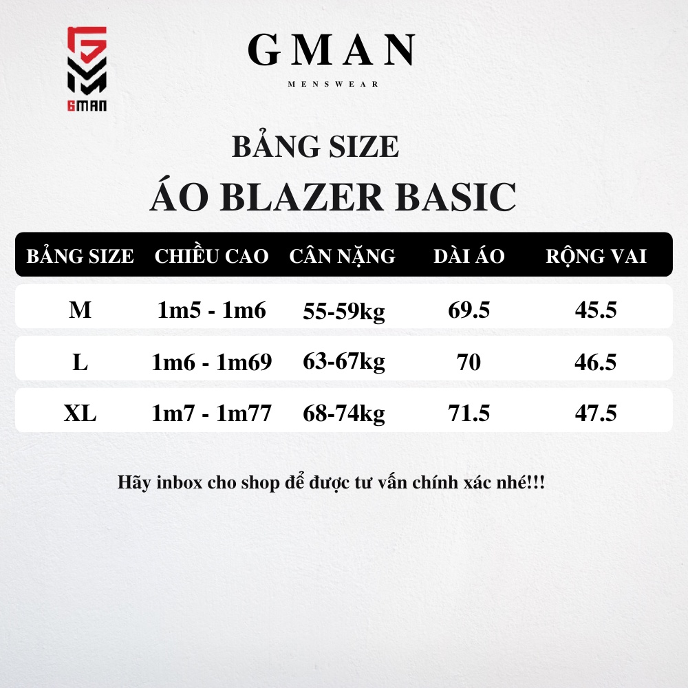 Áo Blazer Nam Nữ Dài Tay Unisex Form Rộng Gman Official phong cách Hàn Quốc | BigBuy360 - bigbuy360.vn