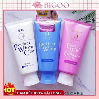 Sữa rửa mặt tạo bọt chiết xuất tơ tằm trắng Senka Perfect Whip Nhật Bigoo