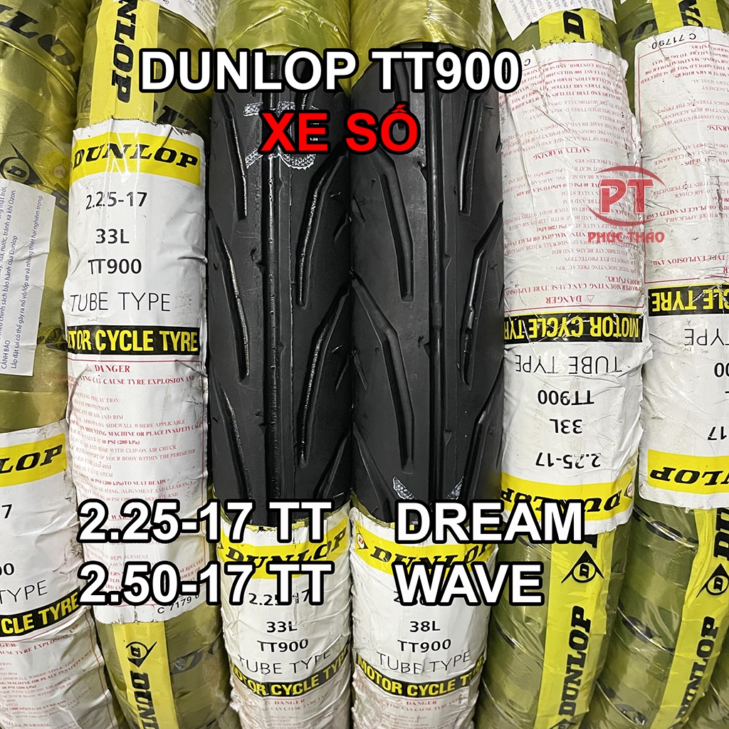 Vỏ Dunlop xe số 70/90-17 80/90-17 90/90-17 100/70-17 đến size 140/70-17. Vỏ Dunlop mã gai TT900 TT902 D102 GT601