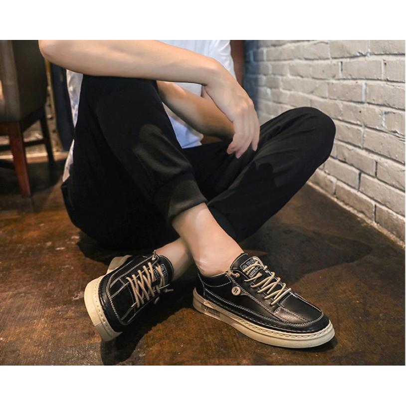 [Freeship + Fullbox] Giày Da Nam Cao Cấp, Kiểu Dáng Hàn Quốc - Full size 3 màu