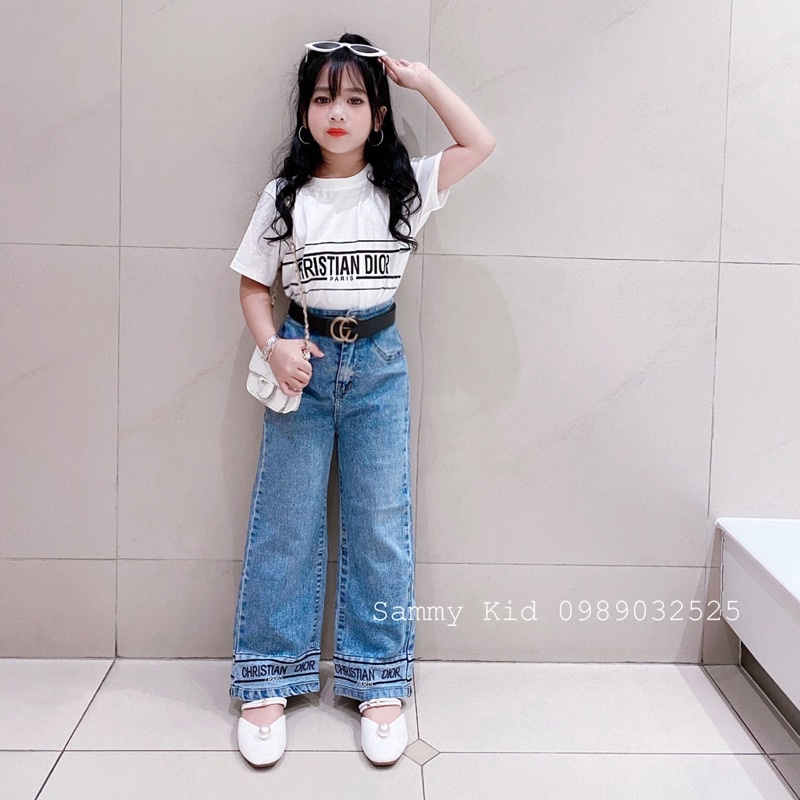 Set áo Phông Quần Jean xuông DO cho bé gái size đại 17-41kg sang chảnh cá tính