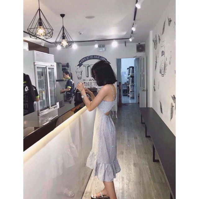 Maxi sọc mút ngực cột lưng (có clip ảnh cận vải)