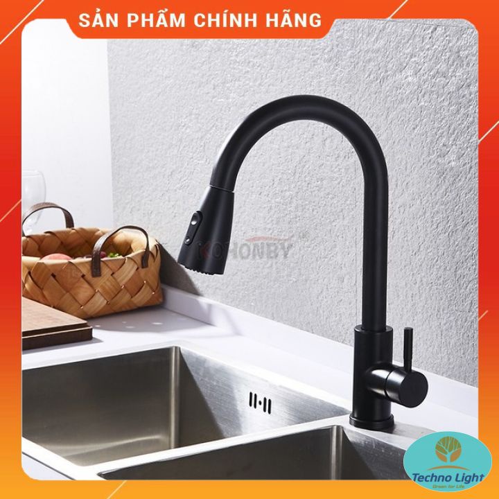 Vòi rửa bát, vòi rửa chén nóng lạnh dây rút nano KOBESI nặng 1.7kg cao cấp ⚡ Hàng chính hãng- BH 3 năm⚡