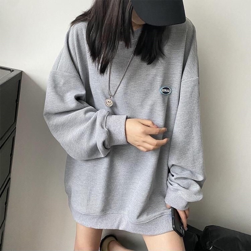 Áo thun dài tay Waffle phong cách Ulzzang