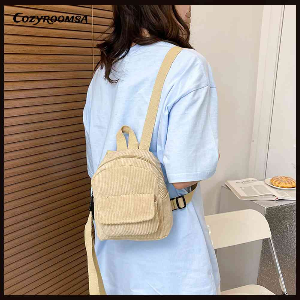 Ba Lô Mini Vải Nhung Phong Cách Retro Cho Nữ