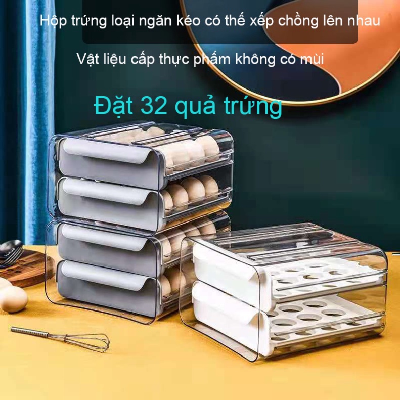 Hộp để trứng 2 tầng 32 ô tiện dụng Khay Đựng Trứng gà - Kanta store